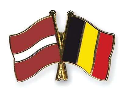 Fahnen Pins Lettland Belgien