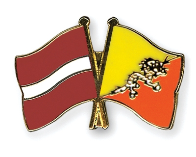 Fahnen Pins Lettland Bhutan