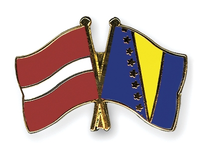 Fahnen Pins Lettland Bosnien-und-Herzegowina