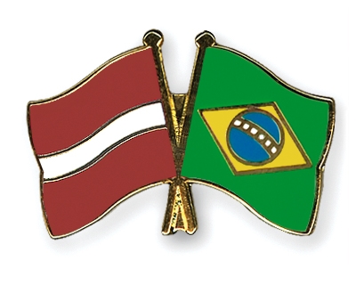 Fahnen Pins Lettland Brasilien