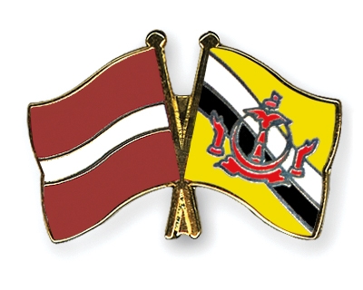 Fahnen Pins Lettland Brunei-Darussalam