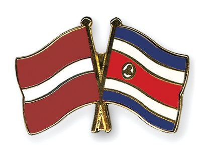 Fahnen Pins Lettland Costa-Rica