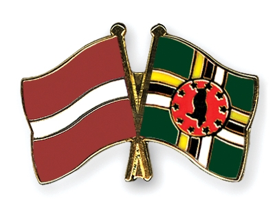 Fahnen Pins Lettland Dominica