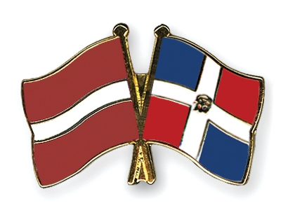 Fahnen Pins Lettland Dominikanische-Republik