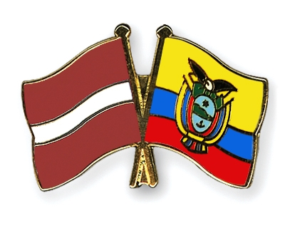 Fahnen Pins Lettland Ecuador