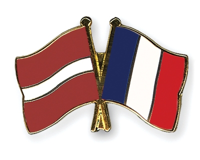 Fahnen Pins Lettland Frankreich