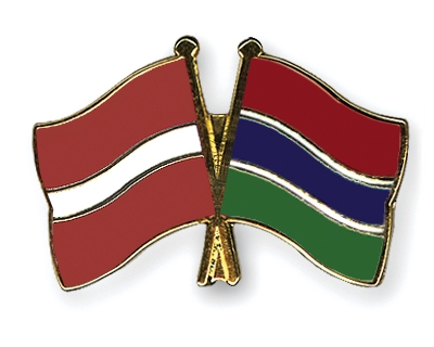 Fahnen Pins Lettland Gambia