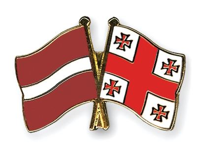 Fahnen Pins Lettland Georgien