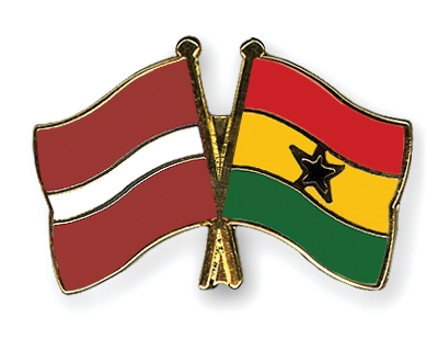 Fahnen Pins Lettland Ghana