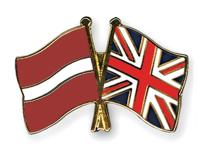 Fahnen Pins Lettland Grossbritannien