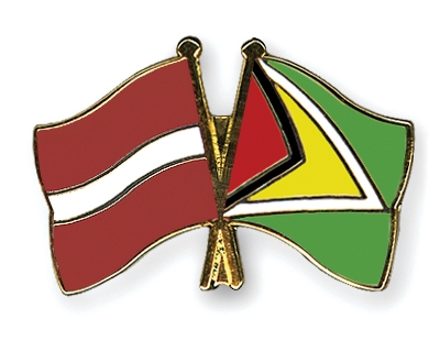 Fahnen Pins Lettland Guyana