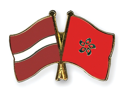 Fahnen Pins Lettland Hong-Kong