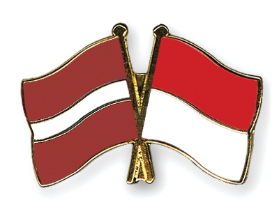 Fahnen Pins Lettland Indonesien