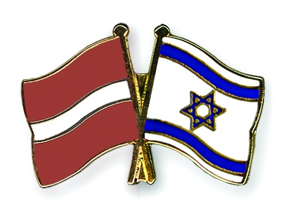Fahnen Pins Lettland Israel