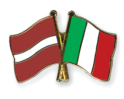 Fahnen Pins Lettland Italien