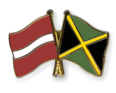 Fahnen Pins Lettland Jamaika