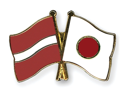 Fahnen Pins Lettland Japan
