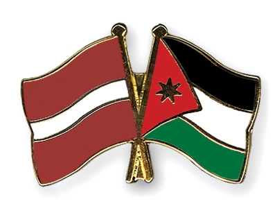 Fahnen Pins Lettland Jordanien