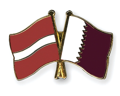 Fahnen Pins Lettland Katar