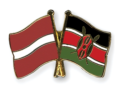 Fahnen Pins Lettland Kenia