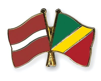 Fahnen Pins Lettland Kongo-Republik