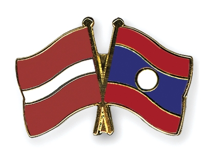 Fahnen Pins Lettland Laos