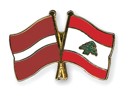 Fahnen Pins Lettland Libanon