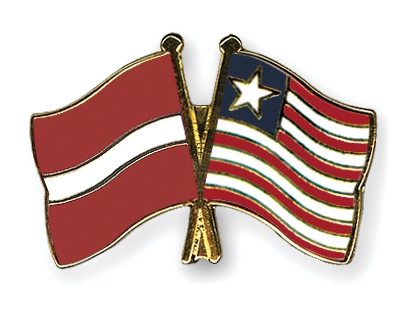 Fahnen Pins Lettland Liberia
