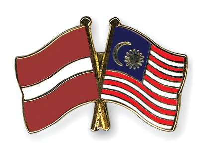 Fahnen Pins Lettland Malaysia