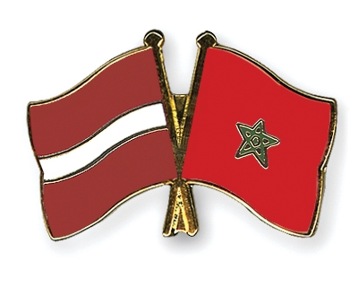 Fahnen Pins Lettland Marokko
