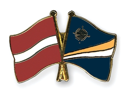 Fahnen Pins Lettland Marshallinseln