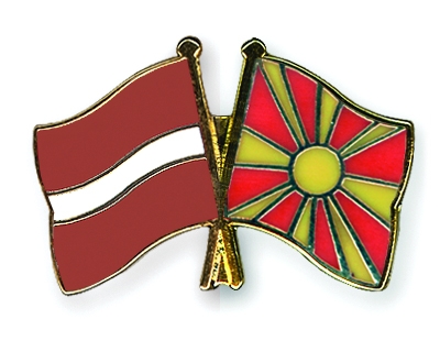Fahnen Pins Lettland Mazedonien