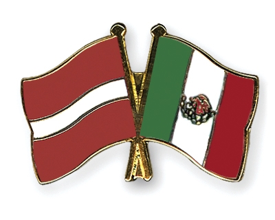 Fahnen Pins Lettland Mexiko