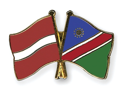 Fahnen Pins Lettland Namibia