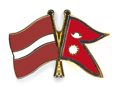 Fahnen Pins Lettland Nepal