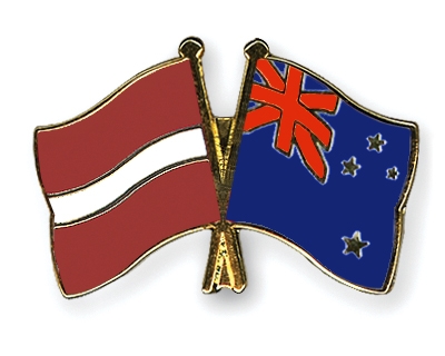 Fahnen Pins Lettland Neuseeland