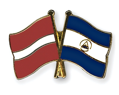Fahnen Pins Lettland Nicaragua