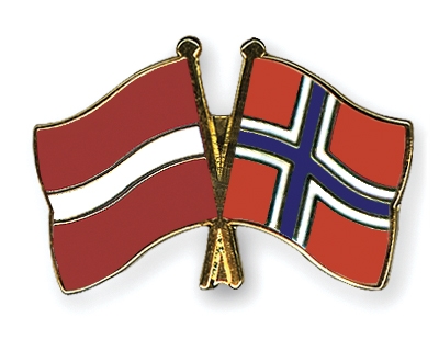 Fahnen Pins Lettland Norwegen