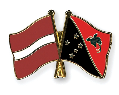 Fahnen Pins Lettland Papua-Neuguinea