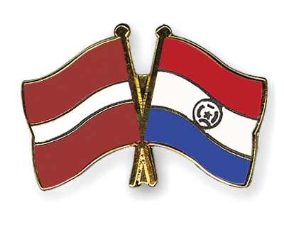 Fahnen Pins Lettland Paraguay