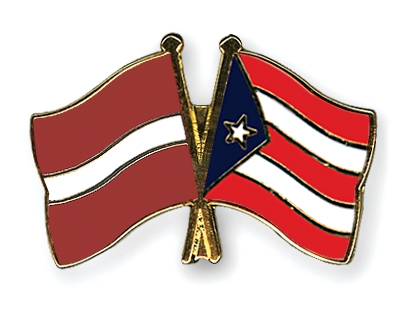 Fahnen Pins Lettland Puerto-Rico