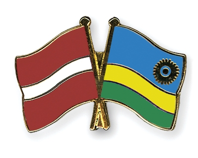 Fahnen Pins Lettland Ruanda