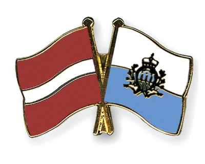 Fahnen Pins Lettland San-Marino