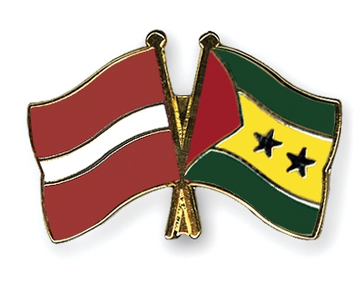 Fahnen Pins Lettland Sao-Tome-und-Principe
