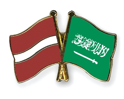 Fahnen Pins Lettland Saudi-Arabien