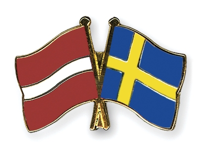 Fahnen Pins Lettland Schweden