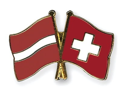 Fahnen Pins Lettland Schweiz