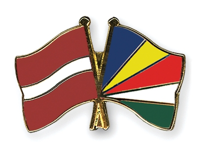 Fahnen Pins Lettland Seychellen