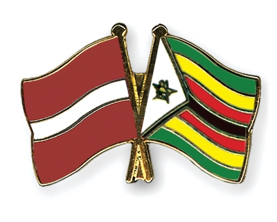 Fahnen Pins Lettland Simbabwe