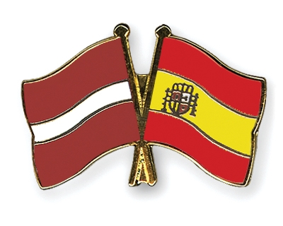 Fahnen Pins Lettland Spanien
